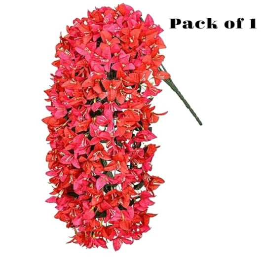 Pack of 1 Artificial Bougainvillea Flowers Hanging Without Pot, Realistic Faux Silk Hanging Plants for Outdoor Porch Patio Balcony Decoration